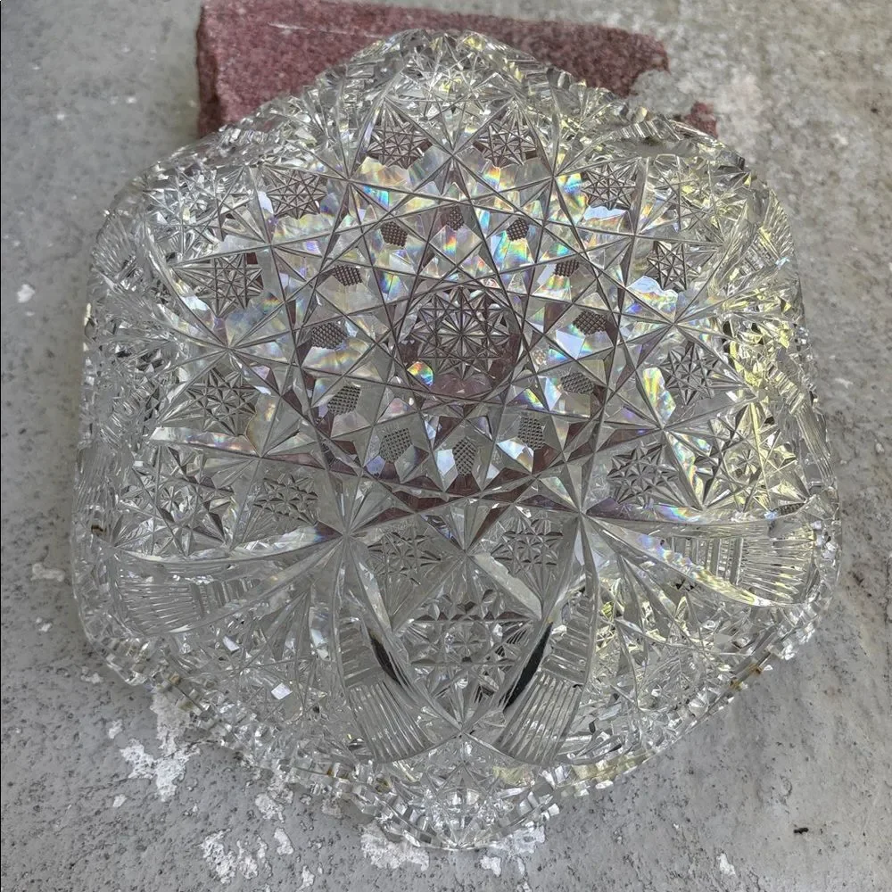 Vintage American brilliant cut crystal round bowl